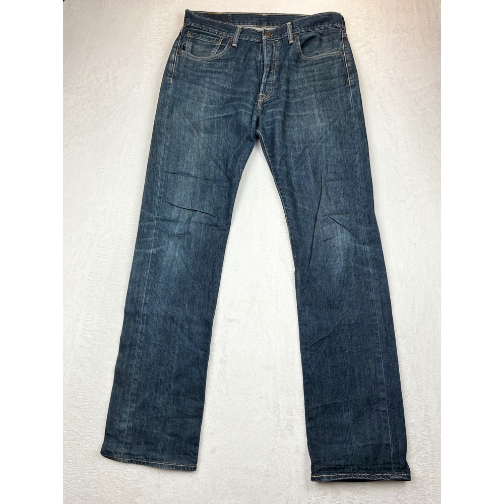 Levis 501 Men's 33x34 Vintage Styled Jeans  Festival Faded Blue  Denim